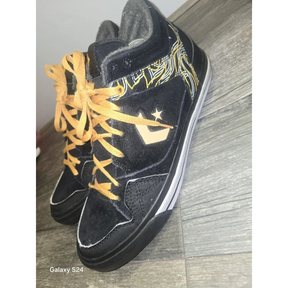 Converse Coolidge Mid Black And Gold Men's Size 11 Suede Sneakers - Picture 3 of 8